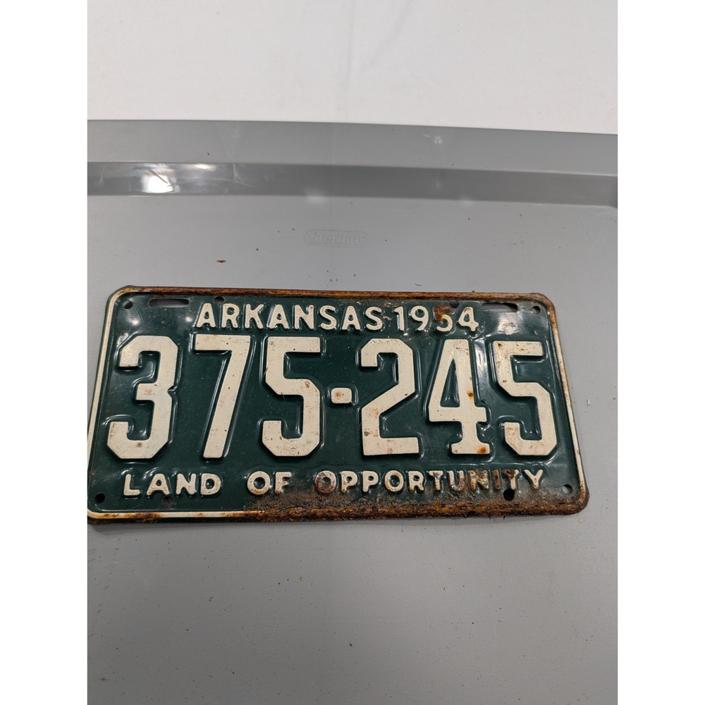 1954 Arkansas License Plate Tag 375-245